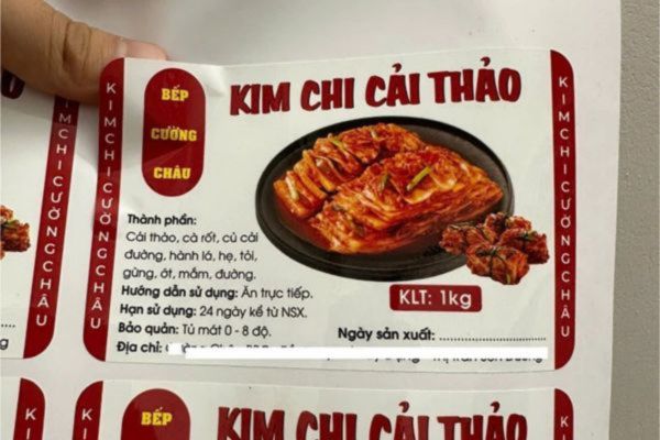 Mẫu tem nhãn kim chi đẹp, thiết kế theo yêu cầu