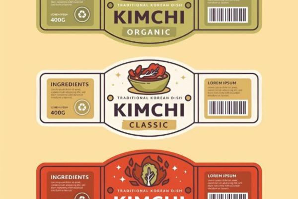 Mẫu tem nhãn kim chi đẹp, thiết kế theo yêu cầu