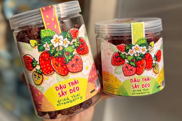 Mẫu tem nhãn trái cây sấy trẻ trung