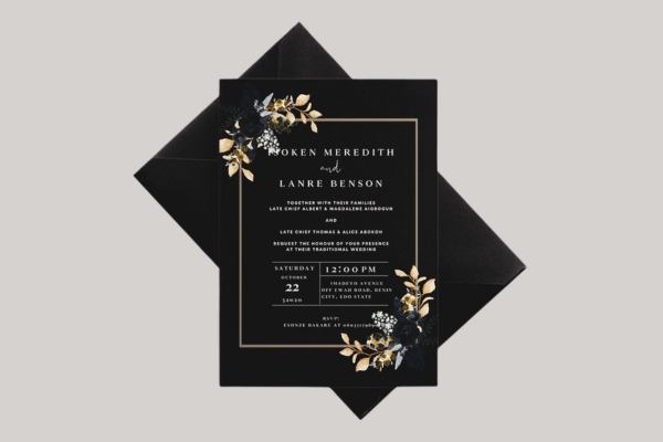 Mẫu thiệp mời màu đen thu hút