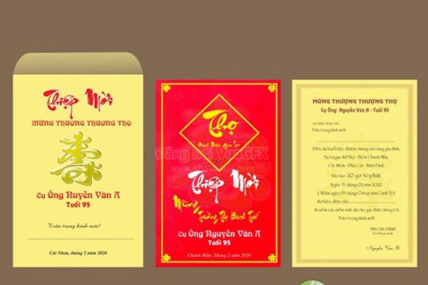 Mẫu thiệp mời mừng thọ chất lượng cao