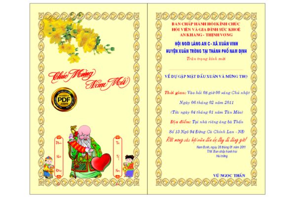 Mẫu thiệp mời mừng thọ chất lượng cao