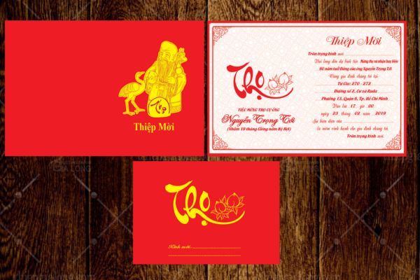 Mẫu thiệp mời mừng thọ chất lượng cao