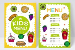 Mẫu thiết kế menu kids đẹp, chất lượng cao