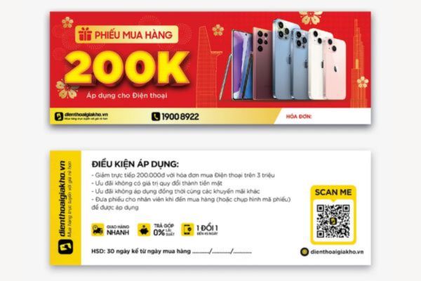 Mẫu voucher điện thoại đẹp, thiết kế theo yêu cầu
