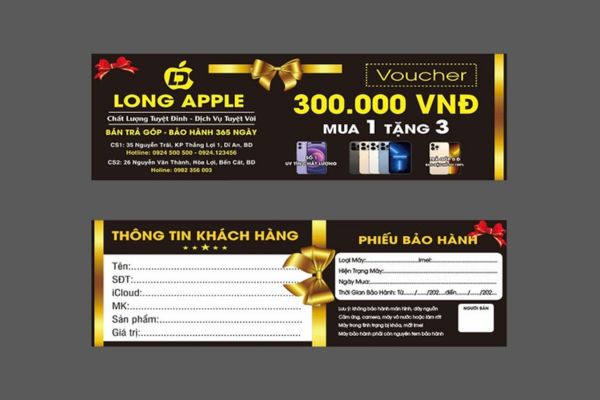 Mẫu voucher điện thoại đẹp, thiết kế theo yêu cầu