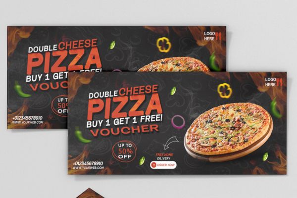 Mẫu sticker pizza đẹp, thiết kế theo yêu cầu