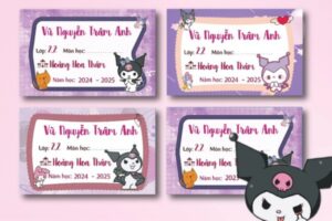 Những mẫu nhãn vở kuromi đẹp mắt