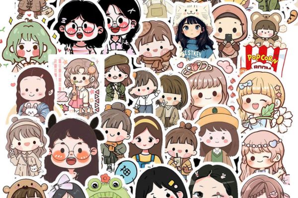 Mẫu sticker cô gái đẹp, thiết kế theo yêu cầu