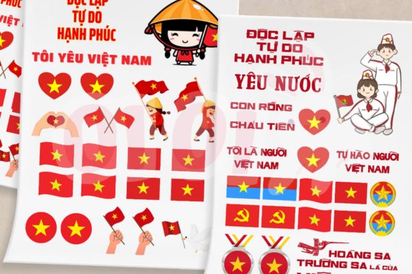 In sticker mừng lễ 30-4 đẹp, thiết kế theo yêu cầu