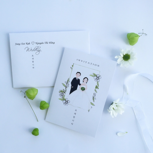 In Hoa Long nhận thiết kế và in ấn thiệp cưới phong cách hàn quốc dễ thương