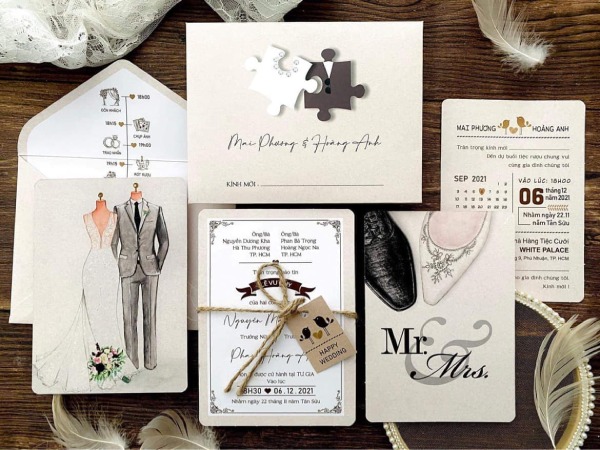 In Hoa Long nhận thiết kế và in ấn thiệp cưới phong cách hàn quốc sang trọng