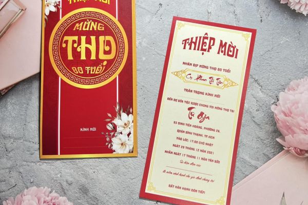 Mẫu thiệp mời mừng thọ chất lượng cao