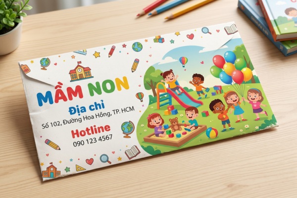 Tổng hợp những mẫu phong bì trường mầm non đẹp mắt