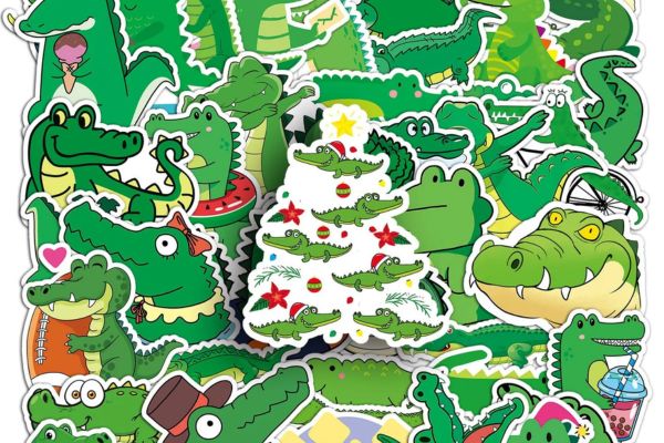 Bộ sticker cá sấu đẹp, thiết kế theo yêu cầu