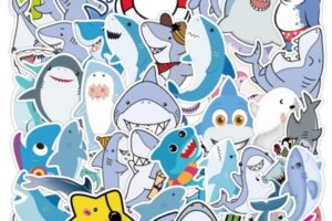 Bộ sticker cá mập đẹp, chất lượng cao