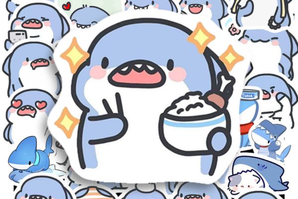 Bộ sticker cá mập đẹp, chất lượng cao