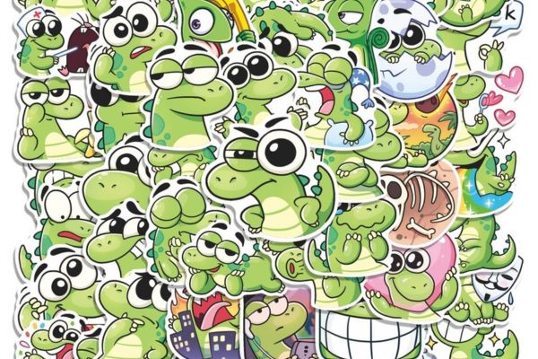 Bộ sticker cá sấu đẹp, thiết kế theo yêu cầu