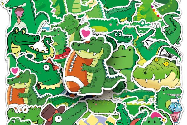 Bộ sticker cá sấu đẹp, thiết kế theo yêu cầu