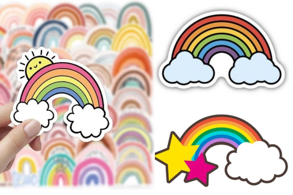 Bộ sticker cầu vồng decal dán