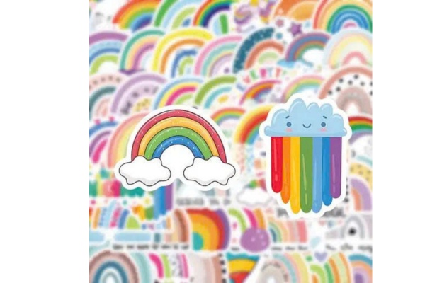 Bộ sticker cầu vồng phong cách hiện đại