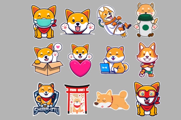 Bộ sticker chó shiba sáng tạo