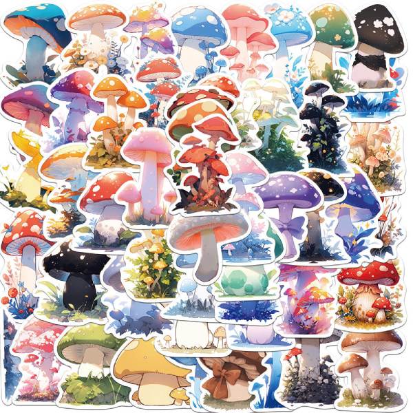 In Hoa Long nhận thiết kế và in ấn Bộ Sticker Hình Nấm đẹp