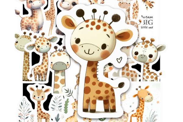 Bộ sticker hươu cao cổ đẹp, chất lượng cao