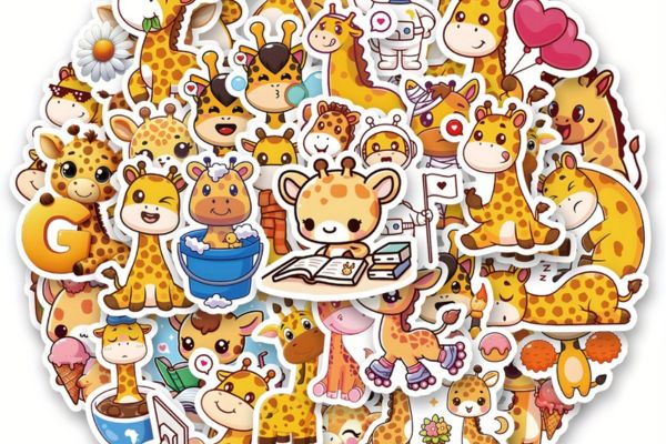 Bộ sticker hươu cao cổ đẹp, chất lượng cao