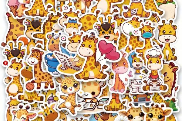 Bộ sticker hươu cao cổ đẹp, chất lượng cao