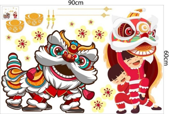 Bộ sticker múa lân phong cách Á Đông