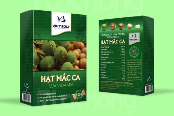 Mẫu bao bì hạt macca đẹp, thiết kế theo yêu cầu