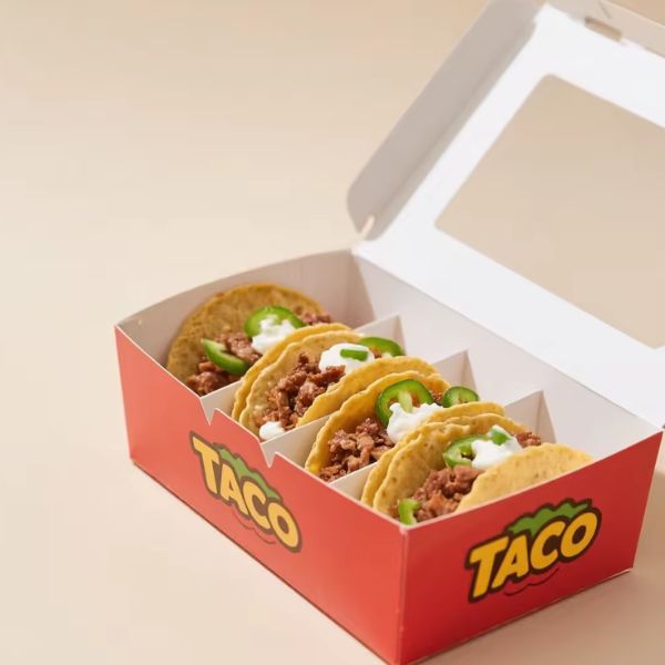 In hộp giấy đựng bánh tacos giá rẻ, mẫu đẹp