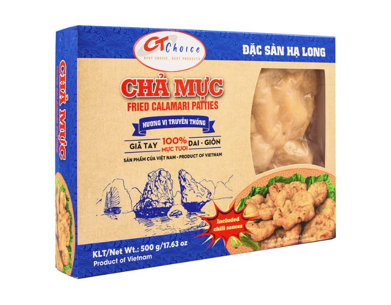 In hộp giấy đựng chả mực chất lượng
