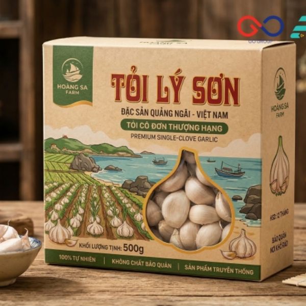 In hộp giấy đựng tỏi Lý Sơn theo yêu cầu