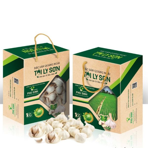 In hộp giấy đựng tỏi Lý Sơn theo yêu cầu
