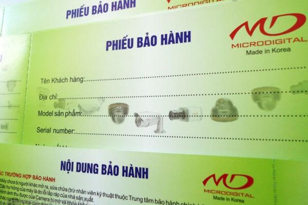 In phiếu bảo hành camera đẹp, thiết kế theo yêu cầu