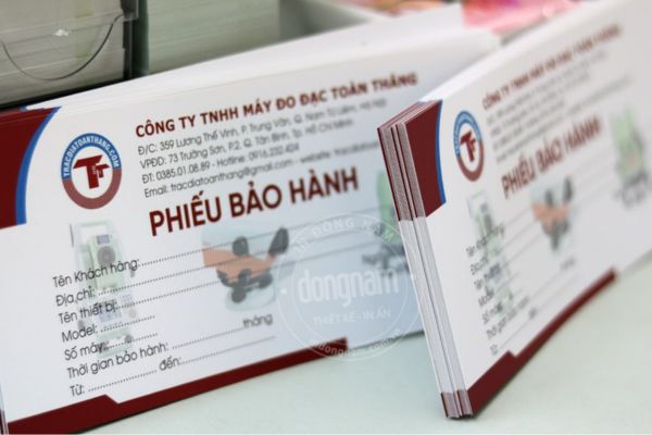In phiếu bảo hành camera đẹp, thiết kế theo yêu cầu