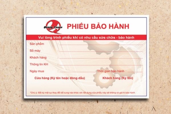 In phiếu bảo hành camera đẹp, thiết kế theo yêu cầu