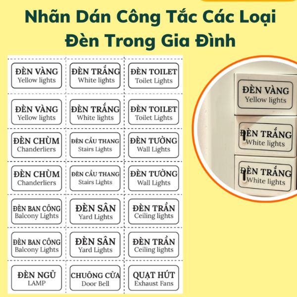 In tem nhãn dán công tắc đẹp, giá rẻ tại Hà Nội