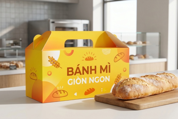 Kho mẫu hộp giấy đựng bánh mì đẹp mắt