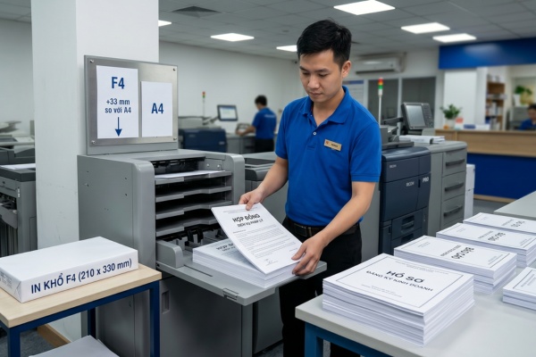 Kích thước khổ giấy F4 in hợp đồng