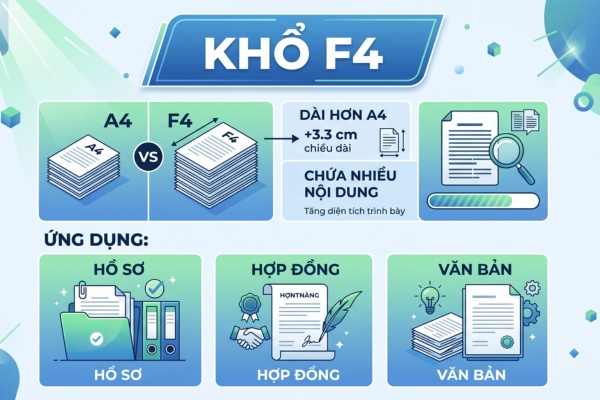 Kích thước khổ giấy F4 là bao nhiêu