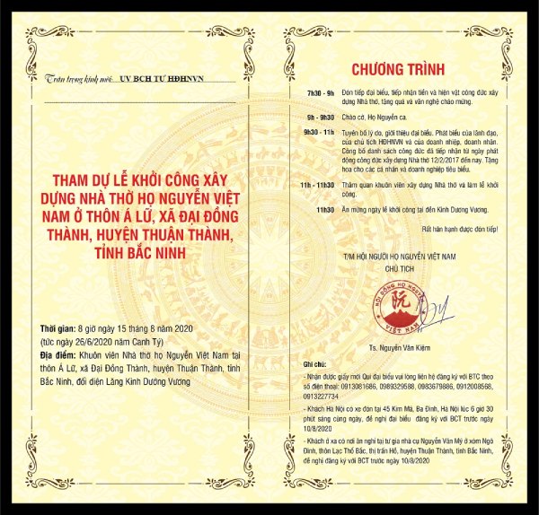 In Hoa Long nhận thiết kế và in ấn mẫu giấy mời dự lễ khởi công chuyên nghiệp