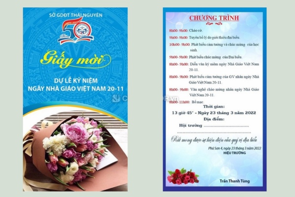 Mẫu giấy mời dự lễ kỷ niệm nổi bật