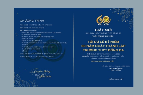 Mẫu giấy mời dự lễ kỷ niệm thu hút