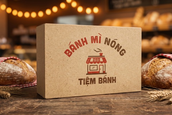 Mẫu hộp giấy đựng bánh mì nóng