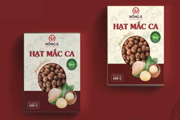 Mẫu bao bì hạt macca đẹp, thiết kế theo yêu cầu