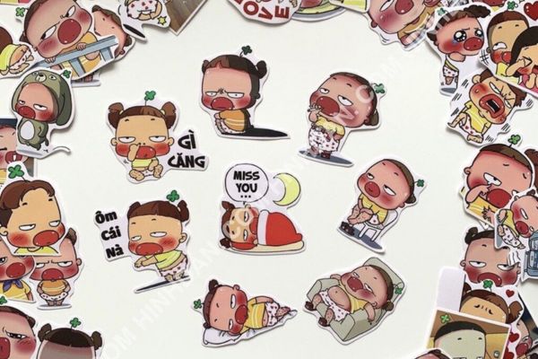 Mẫu sticker quỳnh aka đẹp, chất lượng cao