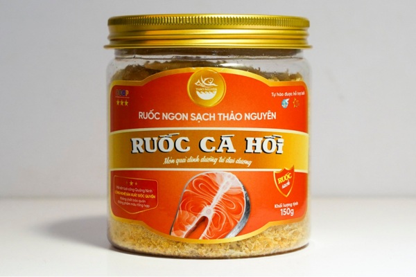 Mẫu in tem nhãn ruốc cá hồi sắc nét
